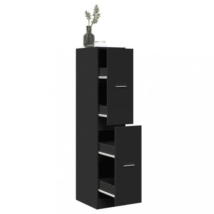 Gossi dulap de farmacie, negru, 30x41x144,5 cm, lemn prelucrat