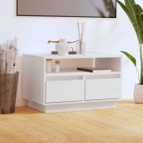 vidaXL Comodă TV, alb, 60x35x37 cm, lemn masiv de pin