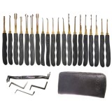 Set profesional GOSO pentru lacatuserie, 24 piese, 20 instrumente de precizie si 4 tensionere, trusa cu fermoar