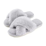 Cumpara ieftin Papuci de casa pentru femei PC001, model imblanit, Gri