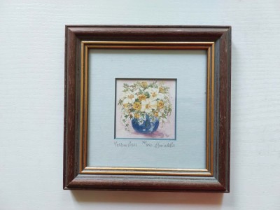 Tablou pictura &amp;quot;Yellow Roses&amp;quot; colectabil numerotat si semnat de Laura Swindells foto