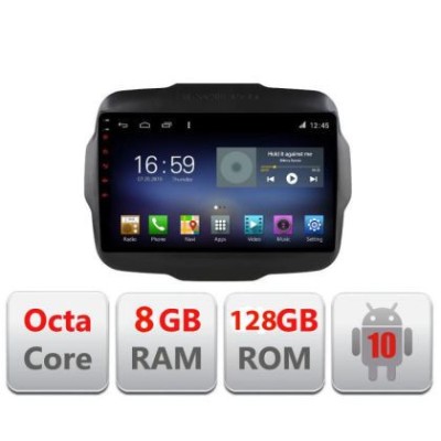 Navigatie JEEP RENEGADE 2015-2017 Manual F-500 Octa Core cu Android Radio Bluetooth Internet GPS WIFI DSP 8+128GB 4G CarStore Technology foto