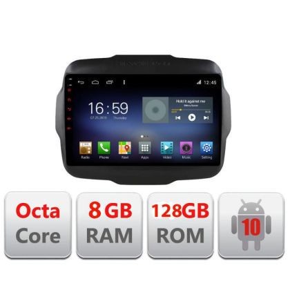 Navigatie JEEP RENEGADE 2015-2017 Manual F-500 Octa Core cu Android Radio Bluetooth Internet GPS WIFI DSP 8+128GB 4G CarStore Technology