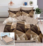 Cumpara ieftin Lenjerie Pat Istanbul Sx032, Bumbac, 6 Piese, Cu Elastic, Imprimeu, Maro