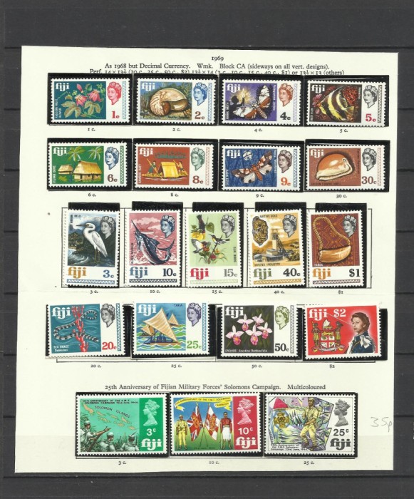 FIJI 1969 DEFINITIVE PASARI PESTI ARHITECTURA PEISAJE