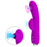 Vibrator Regina Vibrating&amp;Tapping&amp;Sucking Silicon Mov 19.8 cm