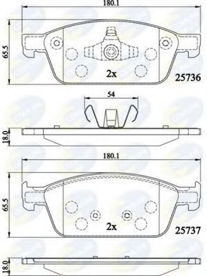 Set placute frana,frana disc FORD FOCUS III (2010 - 2016) COMLINE CBP02196 foto