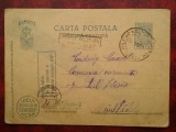 1942-C.P.circ. CENZURAT ,Posta Militara Cenzurat-3 stampile, Necirculata, Printata