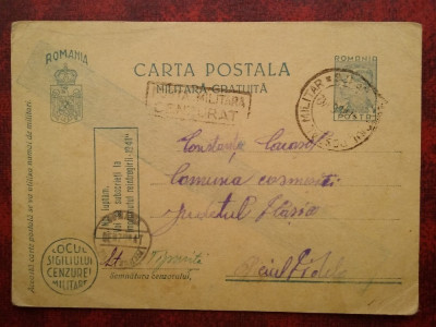 1942-C.P.circ. CENZURAT ,Posta Militara Cenzurat-3 stampile foto