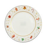 Farfurie Craciun 23005G, intinsa, sticla termica, multicolor, diametru 25 cm