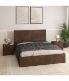 Pat Tapitat Filip Maro + Saltea Lux Ortopedica + Noptiere Tapitate 140x200cm