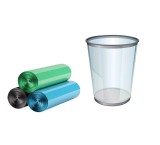 Set 3 role cu saci de gunoi Lifegogo, plastic, albastru/verde/negru, 44,4 x 48,2 cm, 10L