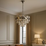 Candelabru Cristal Clasic , Stil Elegant Vintage, 8 Becuri X E27