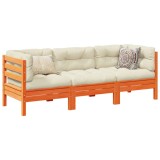 VidaXL Set mobilier de grădină cu perne, 3 piese, lemn masiv de pin 3299272