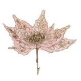 Floare Decorativă Roz Catifelată cu Glitter și Cristale, CMCLASS