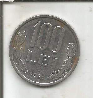 No(1) moneda-ROMANIA-100 Lei 1993 foto