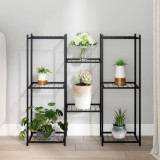 VidaXL Suport pentru flori, 83x25x80 cm, negru, fier
