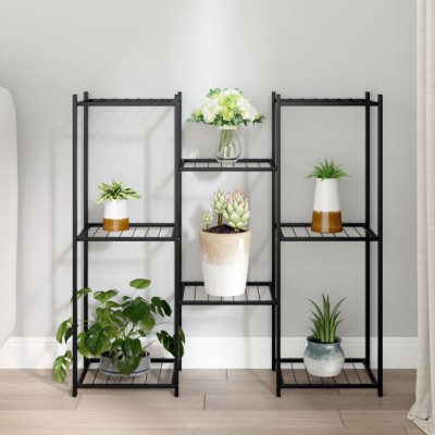 vidaXL Suport pentru flori, 83x25x80 cm, negru, fier 343127 foto