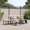 VidaXL Bănci grădină cu perne, 2 buc., negru oțel vopsit electrostatic 3283639
