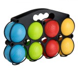 Set Joc Petanque 8 Bile Colorate, 7cm + 2 Bile Metalice, Joc de Exterior, 3+ Ani