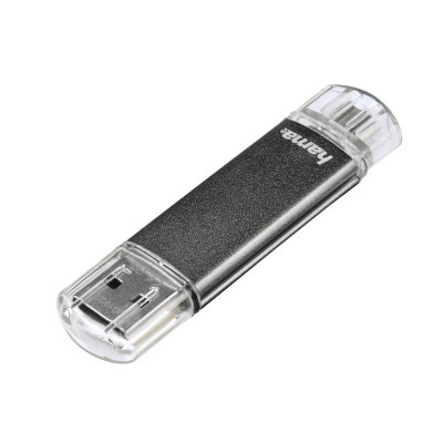 Stick Laeta Twin Hama, 16 GB, USB 2.0, Gri foto