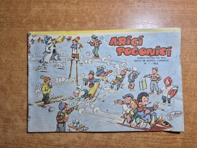 revista pentru copii - arici pogonici - ianuarie 1963 - poezii , cantece,jocuri ,benzi desenate,divertisment foto