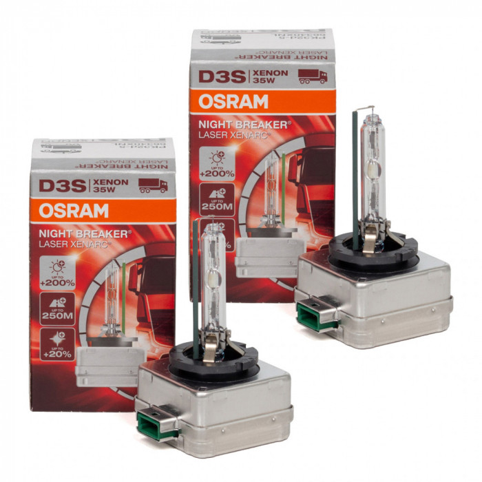 Set 2 Buc Bec Xenon Osram D3S 35W PK32d-5 Night Breaker Laser +200% 66340XNL