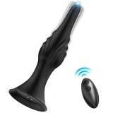 Armony Anal-Vibrator &amp; Plug Anal cu Telecomandă Negru-Silicon