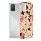 Techsuit - Marble Series - Samsung Galaxy A71 4G,roz cu flori