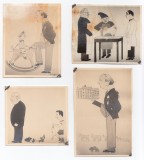 Lot 4 fotografii - carticaturi realizate de catre Tity Simionescu 1933
