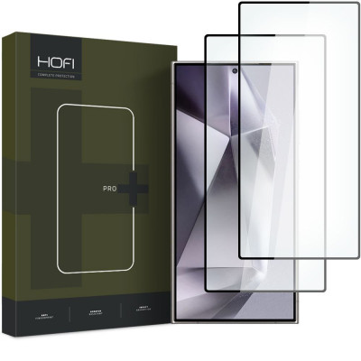 Set 2 Folii de protectie Hofi Glass Pro+ pentru Samsung Galaxy S24 Ultra Negru foto