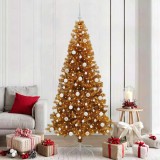 VidaXL Brad de Crăciun cu 300 LED cu suport Auriu 210 cm PET 3396637