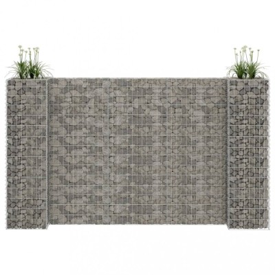 vidaXL Jardinieră gabion &amp;icirc;n formă de H, s&amp;acirc;rmă oțel, 260 x 40 x 150 cm 145663 foto