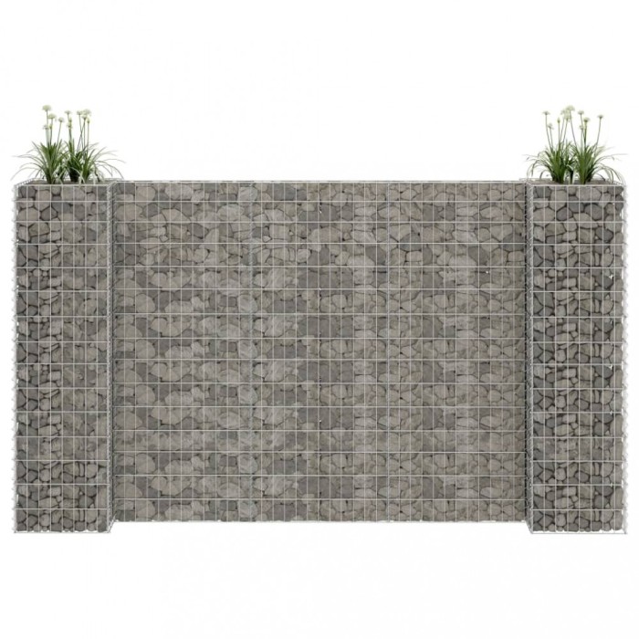 vidaXL Jardinieră gabion &icirc;n formă de H, s&acirc;rmă oțel, 260 x 40 x 150 cm 145663