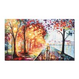 Tablou pictat manual dormitor, living, Impreuna pentru totdeauna, pictura 100x60cm ulei pe panza in cutit efect 3D, Magistral