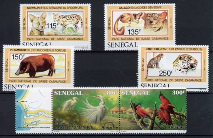 SENEGAL 1987 FAUNA ANIMALE SALBATICE PARC NATIONAL BASSE CASAMANCE