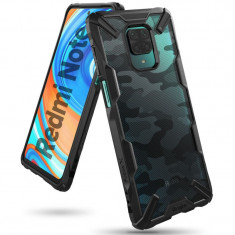 Husa Plastic - TPU Ringke Fusion X pentru Xiaomi Redmi Note 9S / Xiaomi Redmi Note 9 Pro, Camo, Neagra XDXI0008