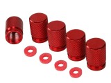 Cumpara ieftin Capace de supapa rotunde din aluminiu, set 5 bucati, culoare rosu