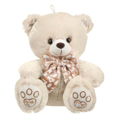 Urs panda bej cu papion 25x21x28cm foto