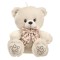 Urs panda bej cu papion 25x21x28cm