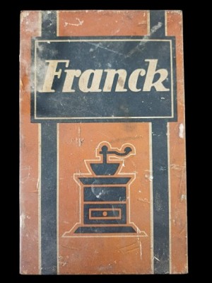 NI546 Cutie din tablă pentru 250 grame cafea Franck, Heinrich Franck S&amp;ouml;hne SAR București-Brașov, perioada interbelică foto