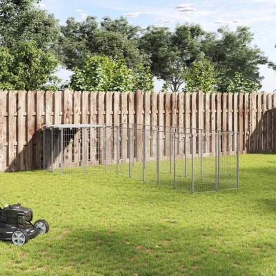 vidaXL Padoc pentru c&amp;acirc;ini, argintiu, 6,05 m&amp;sup2;, oțel 3082231 foto