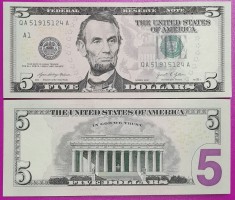 SV * SUA / Statele Unite FIVE DOLLARS / 5 DOLLARI 2021 * AUNC+