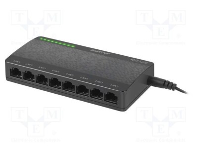 Switch Ethernet LANBERG 8 porturi RJ45 1Gbps negru foto