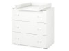 Comoda Infasat Klups Paula Alb, 3 Sertare, Masa Inclusa, Dimensiuni 80x48x81 cm, PAL, Copii, Bebe