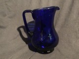 arta / design / colectie - Veche carafa romaneasca albastra realizata manual model deosebit !