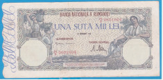 (5) BANCNOTA ROMANIA - 100.000 LEI 1946 (20 DECEMBRIE 1946), STARE BUNA foto