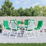 vidaXL Perne scaun cu spătar &icirc;nalt, 6 buc, verde, țesătură Oxford