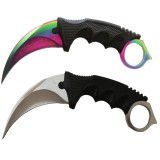 Set doua cutite karambit IdeallStore&reg;, Comando Specialist, otel inoxidabil, multicolor, 20 cm