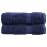 vidaXL Prosoape de m&acirc;ini premium SOLUND 2buc bleumarin 50x100cm 600gsm